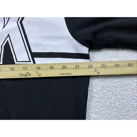 Victoria’s Secret Pink half zip Crewneck Sweatshirt Black White Women Large - Picture 6 of 7